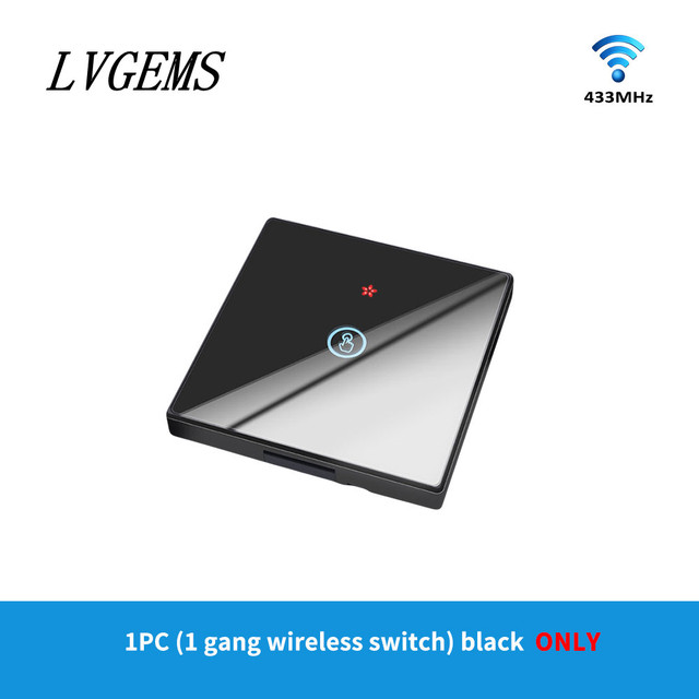 Wireless Switch with Touch Glass Panel, 1/2/3 Button, RF433Mhz, Smart Home Improvement, Wireless Remote Control, Controller, 90-240V