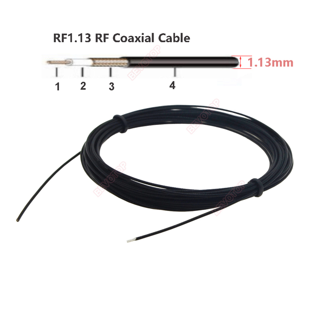 RF1.13 RF Coaxial Cable OD=1.13mm Pigtail 50 Ohm RF Coax Extension Cord Small Wire for Ufl IPX IPEX1 IPEX3 IPEX4 MHF4 Connector