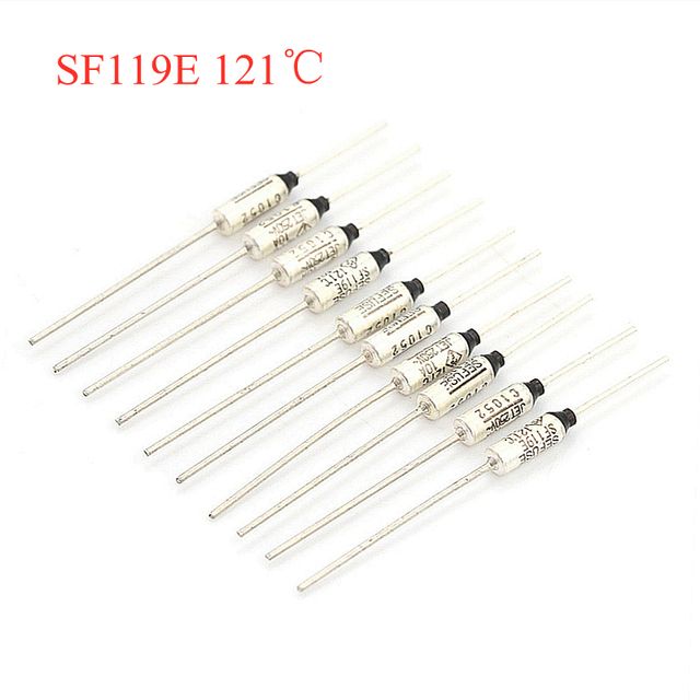 10pcs/lot NEC 250V 10A SF119E/SF129E/SF139E/SF188E Thermal Fuse Thermal Cutout 121/133/142/192/240℃ Fuse Temperature