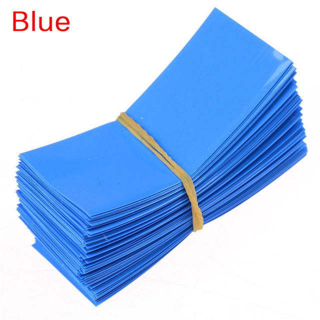 PVC Li-ion Heat Shrink Tubing, 100pcs, 18650 Battery Case, Pre-cut 72 x 18.5mm, Battery Cover