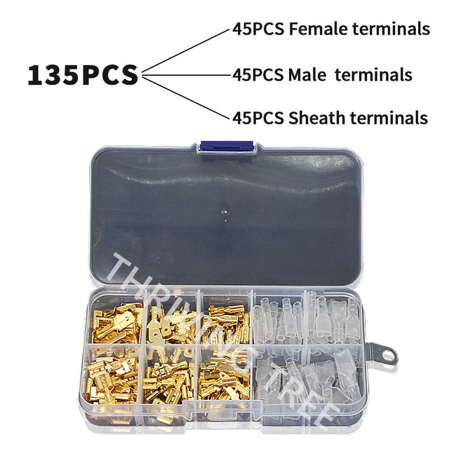 270/135/120pcs 2.8/4.8/6.3mm Insulated Crimp Terminals Seal Electrical Wire Connectors Crimp Terminal Connector Assortment Kit