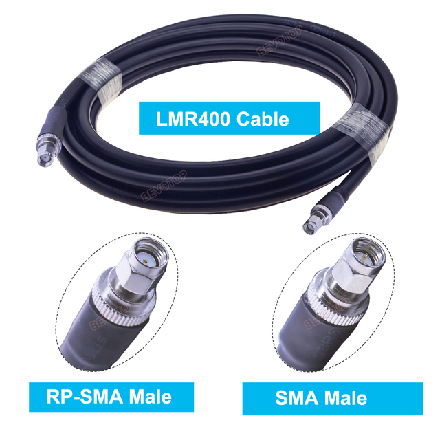 SMA Cable LMR400 SMA Female to RP SMA Male 50 Ohm Low Loss RF Pigtail Adapter WiFi Antenna Extension Cable Signal Booster Jumper