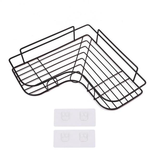 2/1pcs Free Punch Corner Shelf Bathroom Kitchen Storage Rack Holder for Shampoo Toothbrush Towel Spice Jar Bottles Water Cup