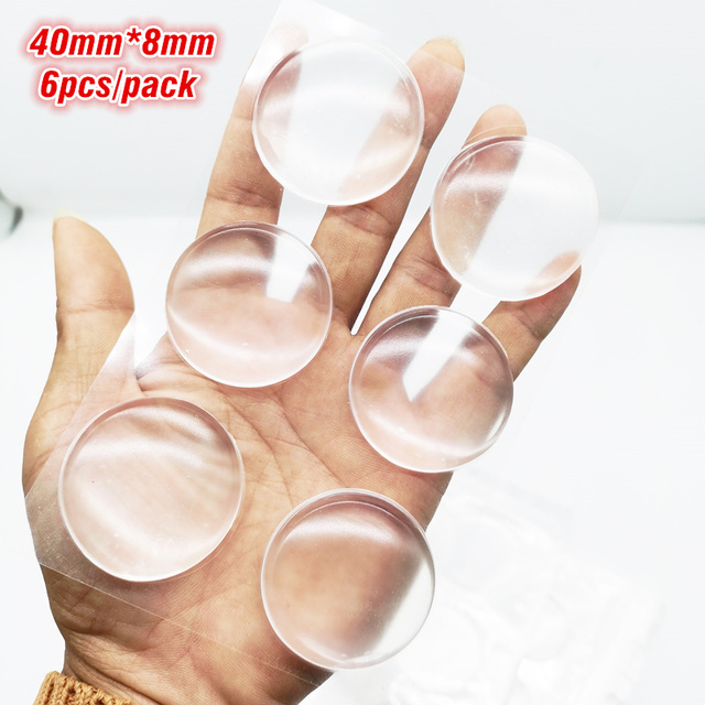 1/6pcs Self-adhesive Door Handle Bumper Protective Plug Transparent Silicone Wall Guard Non-slip Round Doors Stopper Muffler