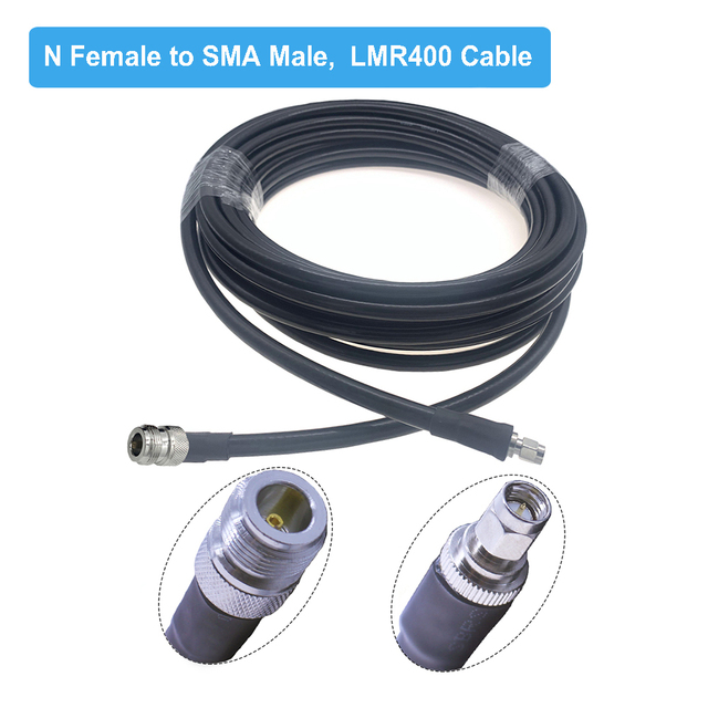 RP-SMA Male to N Female LMR400 Cable 50 Ohm RF Coax Extension Jumper Pigtail for 4G LTE Cellular Amplifier Phone Signal Booster