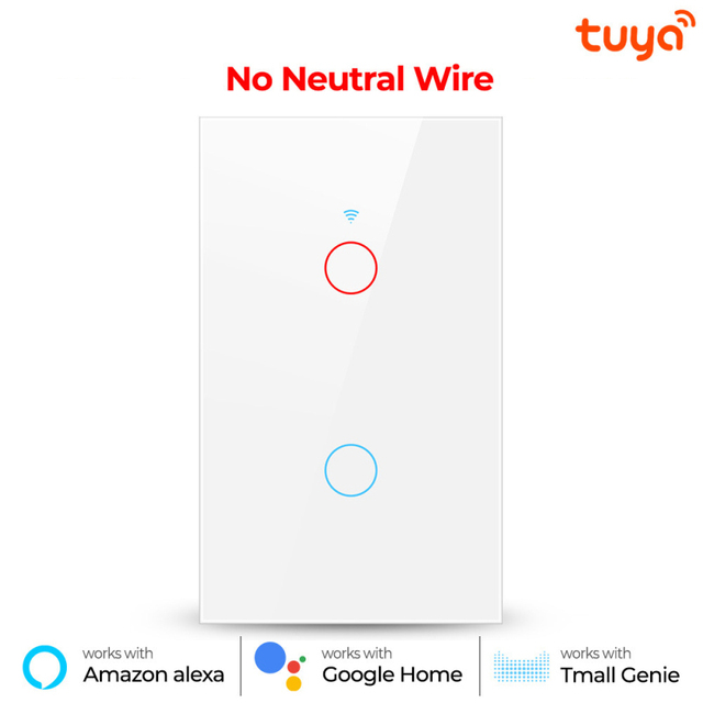 1/2/3 Gang Tuya WiFi Smart Touch Switch Smart Home Light Wireless Remote LED Light Wall Button for Alexa Google Home