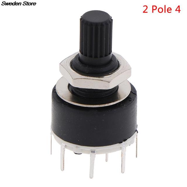 1pc SR16MM Rotary Switch 2 Pole 3 4 Position 1 Pole 5 6 8 Position Hub Band Switch