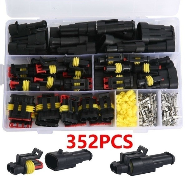240/352/708pcs Waterproof 1/2/3/4/5/6 Pin Road Auto Car Sealed 12A IP68 Electrical Auto Plug Terminals Truck Wire Connector