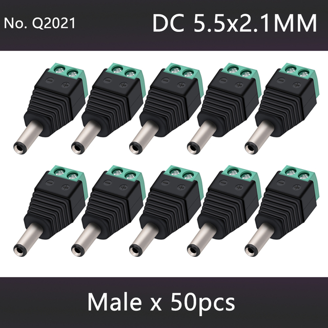 DC Male and Female Power DC Jack CCTV Video Balun 5.5*2.1mm DC Power Plug Terminals Connector Adapter