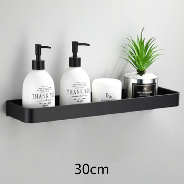 Bathroom Shelf No Drilling Organizer Shower Storage Rack Black Corner Wall Shelves Aluminum Toilet Shampoo Holder