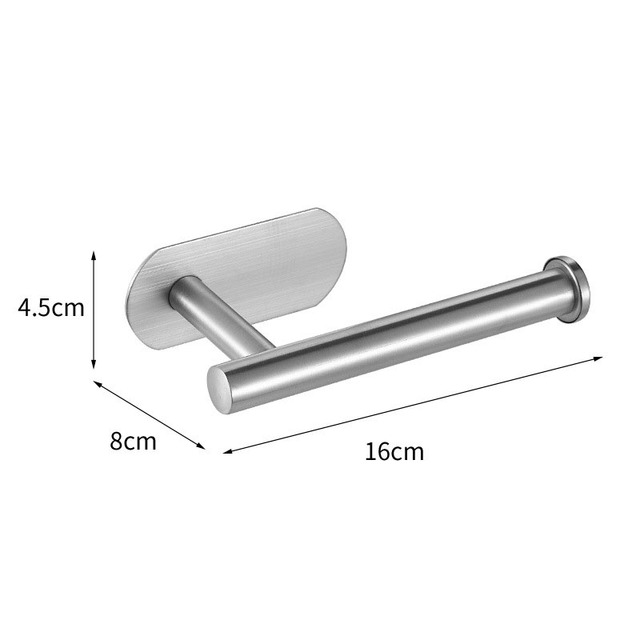 No Drilling Stainless Steel Self Adhesive Towel Bar Paper Holder Clothes Hook Towel Ring Black Golden Bathroom Accessories Set