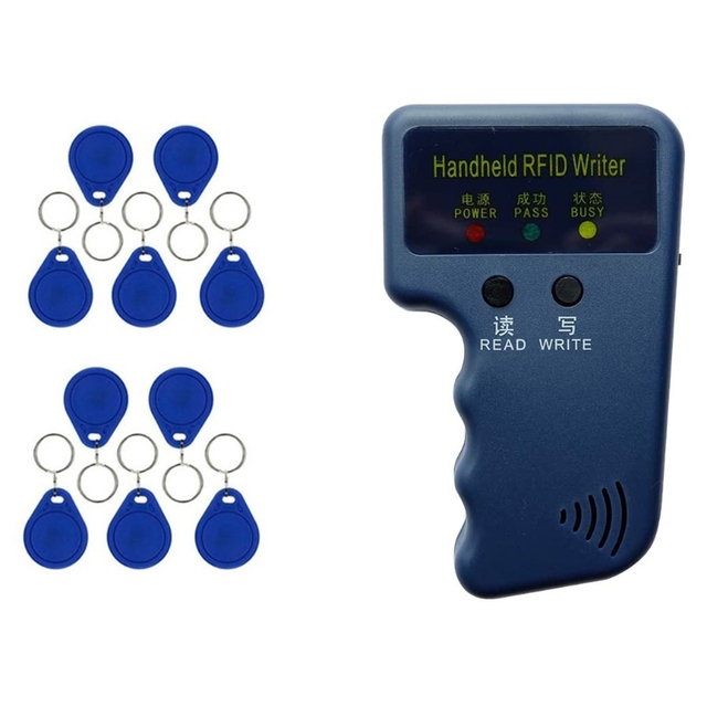 Waterproof Handheld 125khz RFID Duplicator Key Duplicator Reader Writer ID Card Cloner Programmer for Writing Key Cards Keyfobs