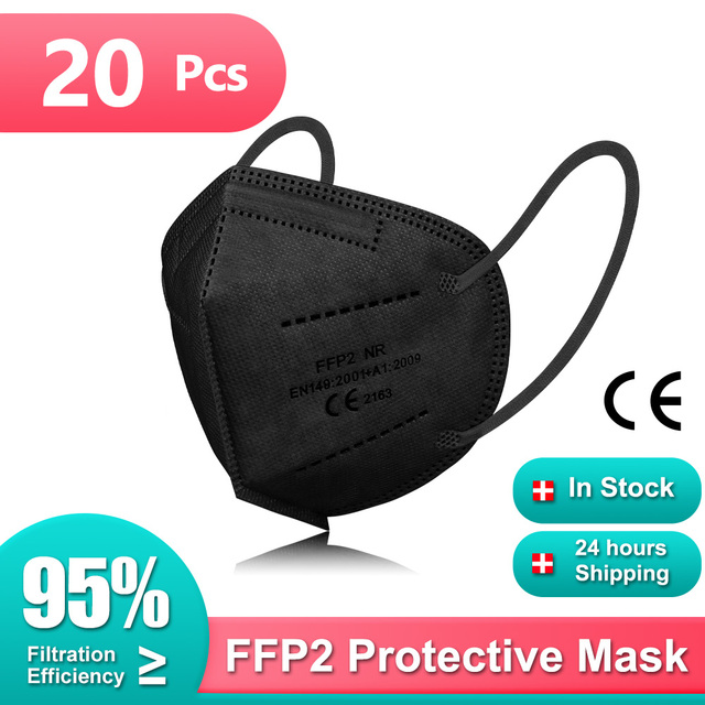 FFP2 mascarillas ffp2 homology adas adult colorful safety mask fashion KN95 masks dust respirator ffp2fan CE black FPP2 face mask