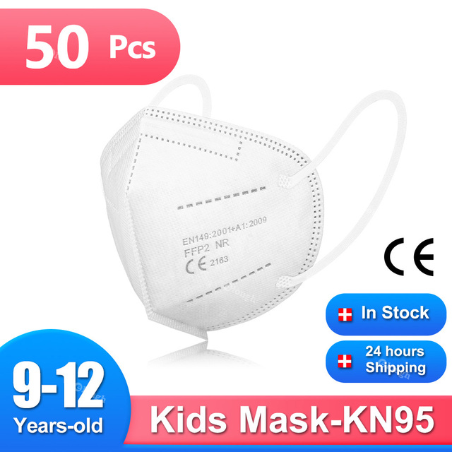 9-12 سنة mascarillas fpp2 niños الأطفال FFP2 قناع قابلة لإعادة الاستخدام Ce وافق KN95 أقنعة 5 طبقات FFP 2 قناع حماية الأمن