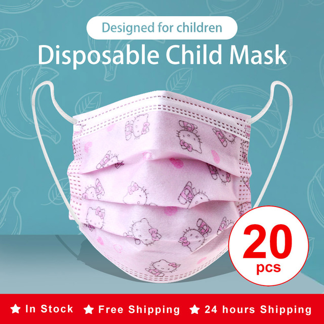 3 ply non woven fabric disposable children's cartoon mask