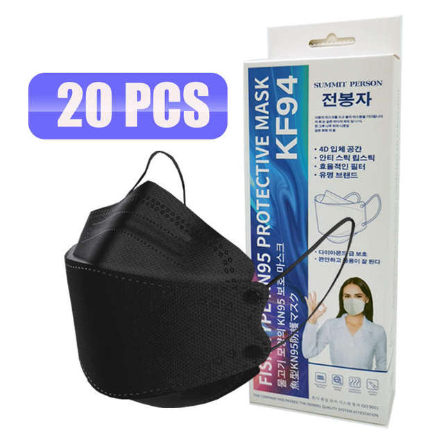 Certified ffp2 fpp2 Black Single Cloth KN95 Mask Respirator Protective Face Mask Mouth Mask Adult Mascarillas