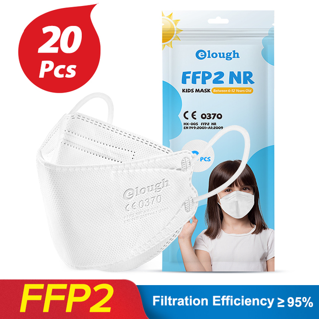 Kids Masks FFP2 Black KN95 Máscara Kids Mascarillas FPP2 niños quiurgicas homology adas FFP2 Mask Thickness Disposable Mask for Kids