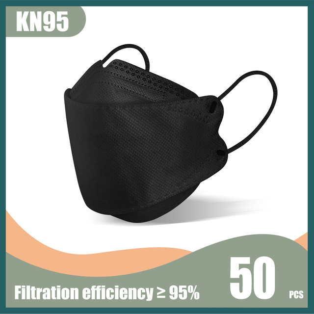 KN95 Fish Mask FPP2 Masks Morandi mascherine ffp2 4 Layer KF94mask Black Face Mask FFPP2 Approved FP2 Mascarillas 10-100pcs