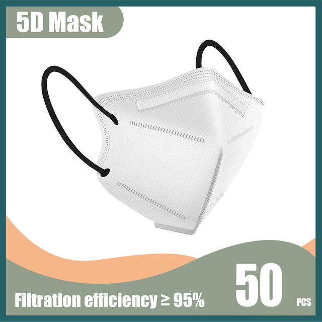 Morandi FFP2 5D Mask KN95 Mascarilla FPP2 homology ada Adult Face Mask 5 Layers Respirator Filter Colorful ffp2masque Protection Mask