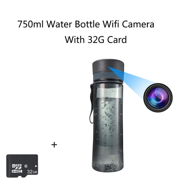 750ml Water Bottle WiFi Camera Portable Office Water Cup Wireless IP Camera Video and Audio Real-time Remote Live Broadcast