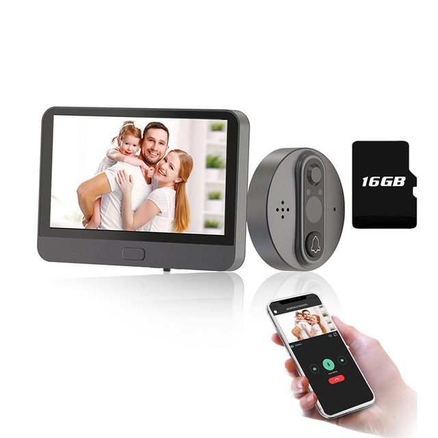 Wifi Video Door Peephole Camera Doorbell Viewer With LCD Monitor Night Vision Tuya APP Remote Control Apartment Home Security