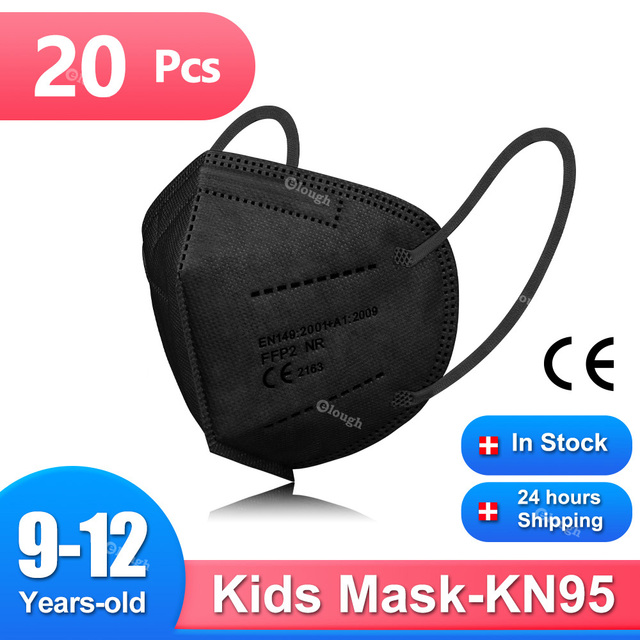 9-12 old CE ffp2 mask for kids mascarillas fpp2 niños 5 layers kids KN95 masks boys girls face mask ffp2fan Masque Enfant