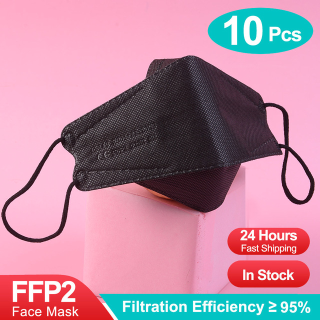 قناع الوجه الأسود FFP2 Mascarillas KN95 أقنعة FPP2 ملونة قابلة لإعادة الاستخدام قناع الفم المعتمدة FFP2 أقنعة الجهاز التنفسي ffp2fan ffp3