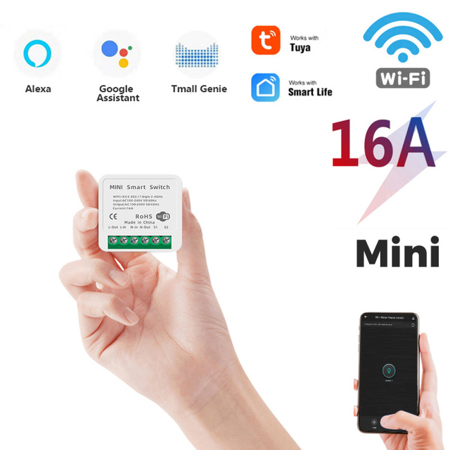 Mini Wifi Smart Switch Zigbee DIY Light Switches 10A 16A 2 Way Control Smart Home with Tuya Smart Life Alexa Alice Google Home