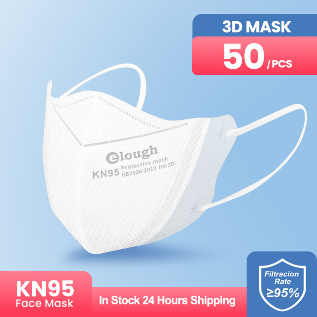 Elough mascarillas fpp2 3D Face Mask mascarilla kn95  fpp2 homologada españa KN95Mask Adult 4 Layers FFP2 Respirator Approved CE