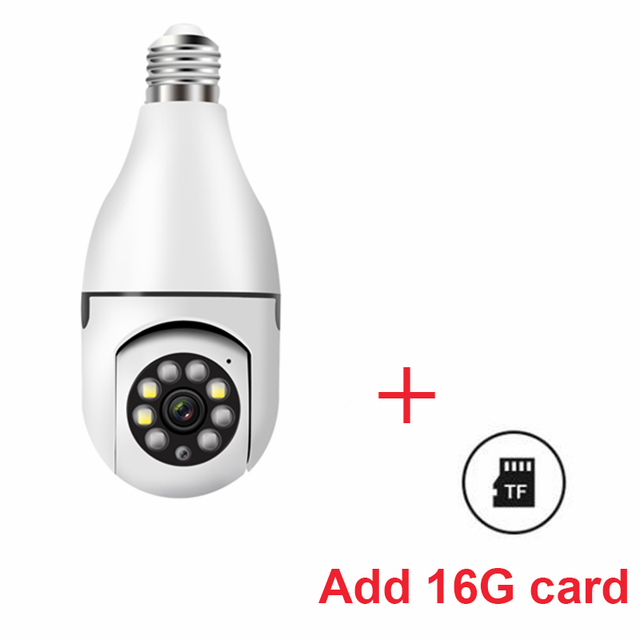 E27 Bulb Wireless Surveillance Camera WiFi PTZ IP Camera 1080P Night Vision Full Color Automatic Human Tracking Mini Camera