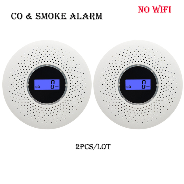 Smoke And Carbon Carbon Monoxide Detector Fire Protection Combination Smoke Co Alarm Built In Beep Battery Powered Easy To Install