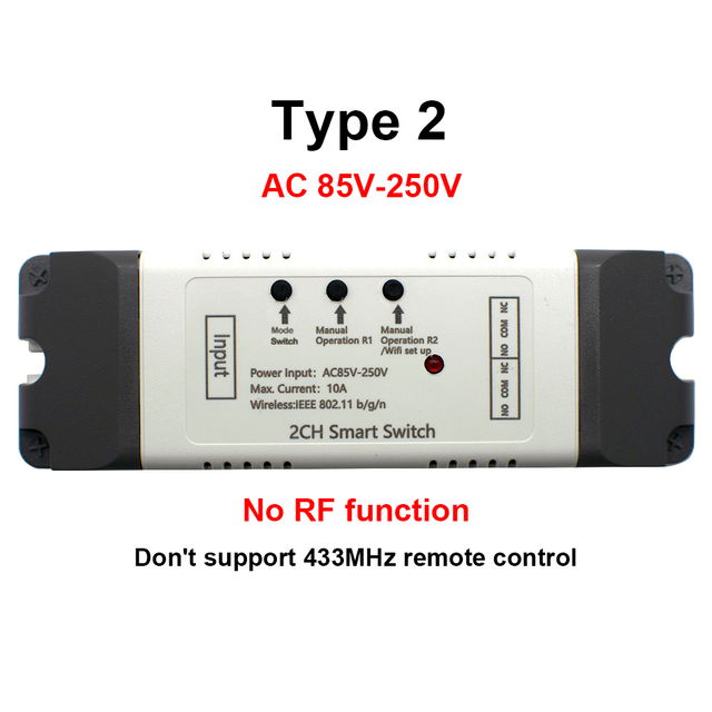 DC 7-32V DC 7-32V 24V 12V 85V-250V USB 5V DC Self-locking Wireless Interlock Switch Controller Ewelink Garage APP Ewelink