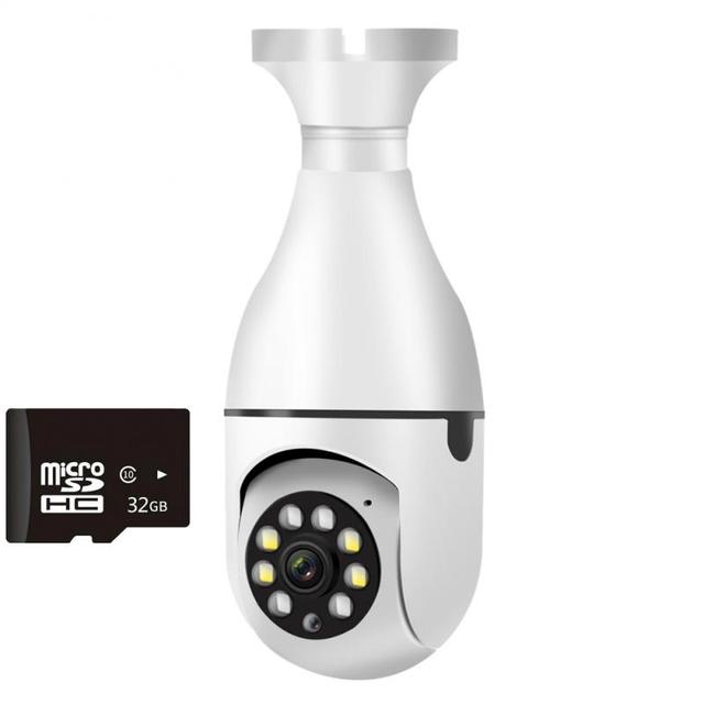 200W E27 Bulb Surveillance Camera With PTZ HD Infrared Night Vision Two Way Talk Baby Monitor Auto Tracking Home Security