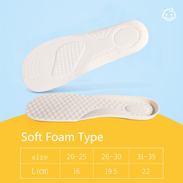 NOIPACE Children Sports Foam Insoles Orthotic Arch Support Shoes Comfortable Cushion Performance Heel Cushion Plantar Fasciitis Sole