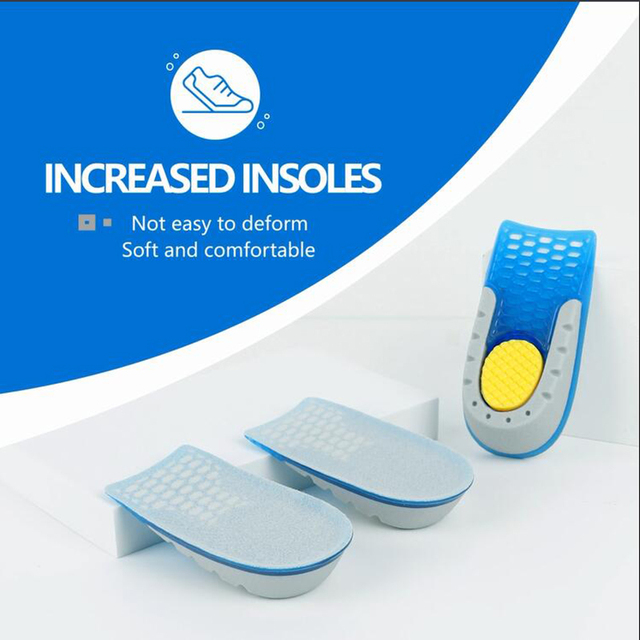 NOIPACE TPE Heel Lift Height Insole for Women Men Silicone Gel Height Increasing Cushion Half Growing Lift Shoe Cushion Insert