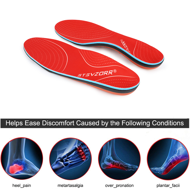 Plantar Fasciitis Arch Support Orthotic Insoles Male Female Shoe Inserts, Flat Feet Orthotic Sole Running Athletic Sports Cushion