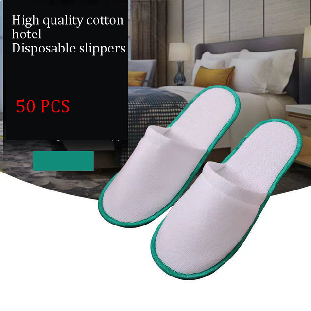 50pcs Disposable Slippers Men Women Business Travel Passenger Shoes Home Guest Slippers Hotel Beauty Club Shoes Indoor Slippers