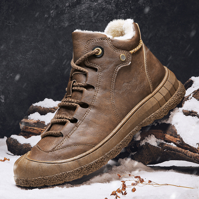 Milgc you Men Winter Boots Men Snow Boots Waterproof Boot Man Keep Warm Black Leather Sneakers Male Luxury Ankle Botas 2021