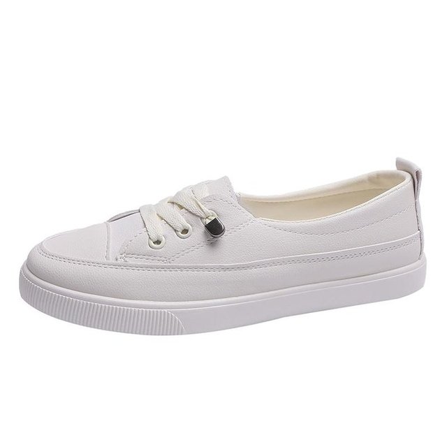 2021 Low Platform Sneakers Women Shoes Female PU Leather Walking Sneakers Loafers White Flat Slip On Vulcanize Casual Shoes