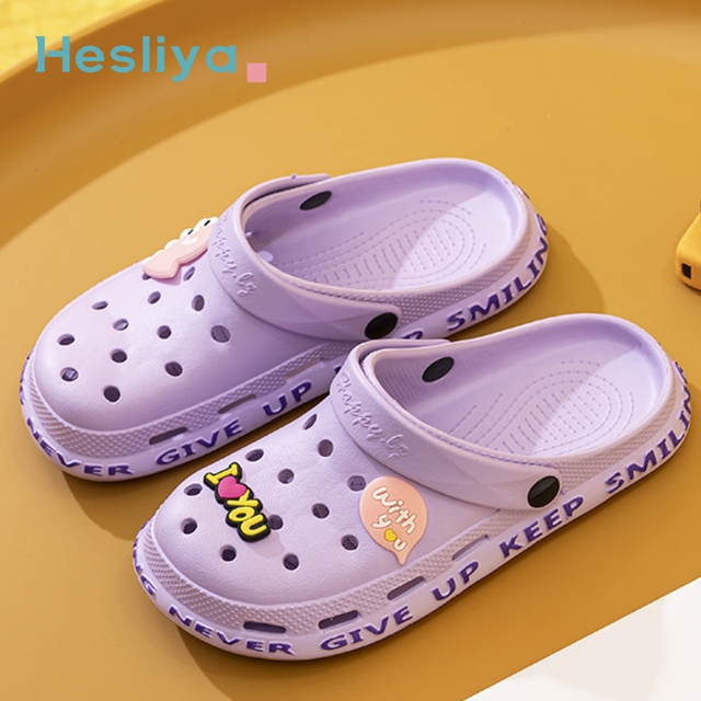 Summer Slippers Women Leisure Hole Shoes Indoor Outdoor Baotou Slippers Breathable Non-slip Garden Beach Shoes Fashion Shoes