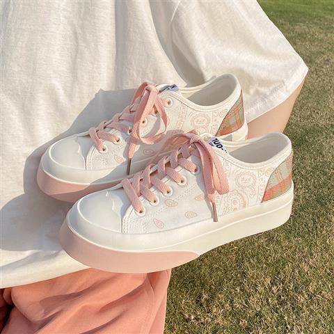 bandana shoes summer 2022 fashion patchwork plaid women casual espadrilles students daily wear lace up canvas sneakers