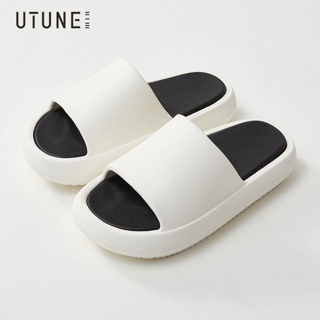 UTUNE Summer Outside Slippers Men Shoes EVA Soft Outdoor Sneaker Platform Slides Women Thick Sole Non-slip Indoor Beach Sandals