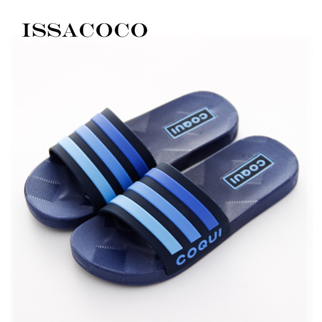 ISSACOCO New Home Slippers Man Slippers Shoes Men Sandals Man High Quality Soft Bathroom Beach Shoes Pantuflas Terlik Chinelo