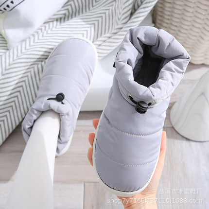 Cotton slippers women bag with autumn and winter indoor home anti-slip couple plush warm thick moon winter cotton shoes