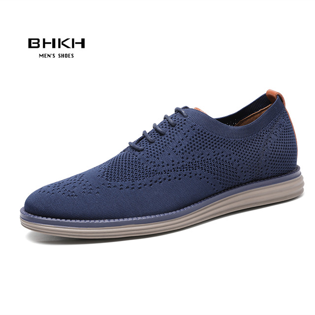 BHKH 2022 Breathable Knitted Mesh Casual Shoes Lightweight Smart Casual Shoes Office Work Shoes Men's Shoes