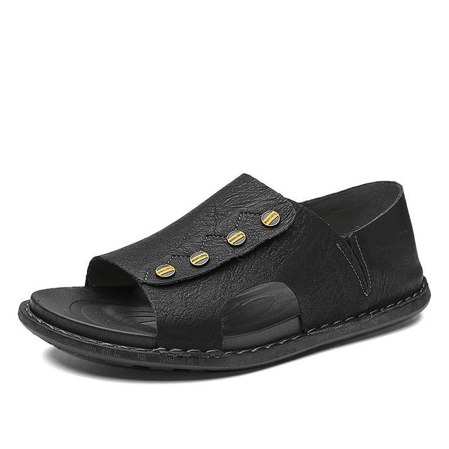 New Summer Sandals Men Leather Classic Roman Sandals 2022 Slippers Outdoor Flat Beach Shoes Flip Flops Men Sandals Water Trekking