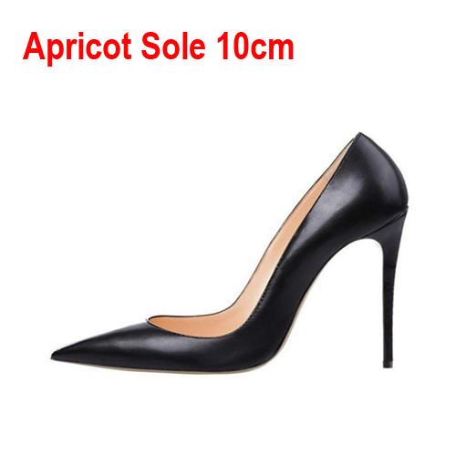 Classic Matte Black Pumps Woman High Heel Shoes 12cm Stiletto PU Leather Wedding Pointed Toe Shoes qkob002 ROVICIYA
