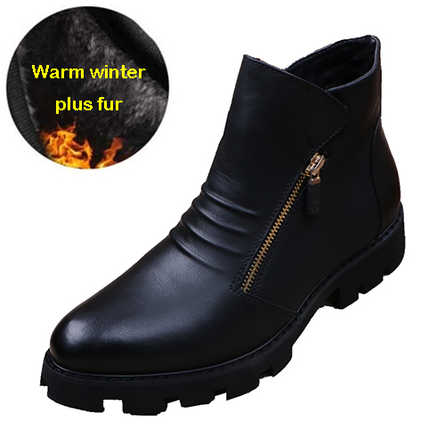 Brand Men Botas Hombre Ankle Boots Fashion Men Leather Chelsea Boots Men Moccasins Motorcycle Mens Warm Boots Men Work Shoes