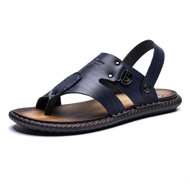 YEINSHAARS Summer New Style Men Leather Sandals Soft Bottom Leisure Men Shoes Sandals Recommend Zandalias Para Hombre Verano