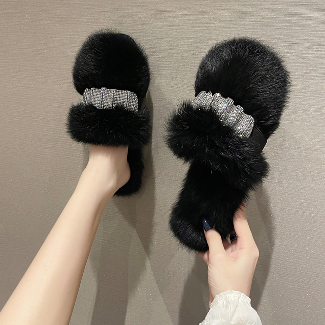 Cute indoor slippers baotou cotton slippers women's shoes